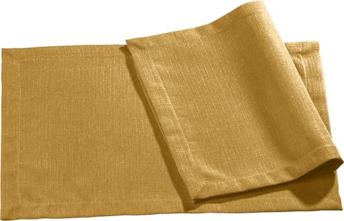 Erwin Müller Tischset, Platzset, Untersetzer Uni, Krefeld Curry Größe 35x50 cm - fleckabweisend, schmutzunempfindlich und leicht zu reinigen, Leinen-Optik (weitere Farben) von Erwin Müller