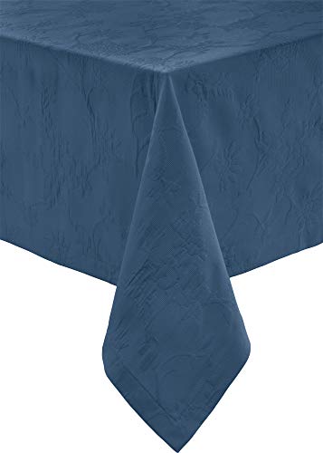 Erwin Müller Tischwäsche, Tischdecke mit Jaquardmuster, Serie Arnsberg blau Größe 130x170 cm - Robustes Gewebe ist bügelleicht und Lange haltbar, mit hochwertigem Kuvertsaum (weitere Farben, Größen) von Erwin Müller