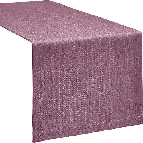 Erwin Müller Tischwäsche, Tischläufer Uni, Krefeld Beere Größe 40x170 cm - fleckabweisend, schmutzunempfindlich und leicht zu reinigen, Leinen-Optik (weitere Farben, Größen) von Erwin Müller