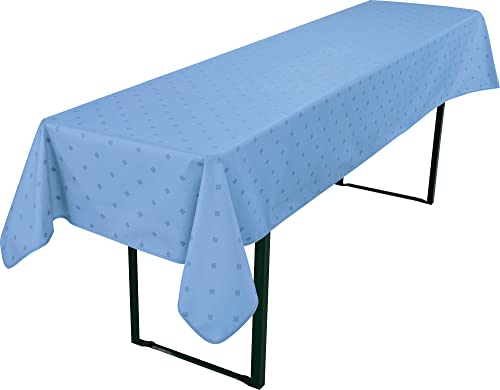 Erwin Müller abwaschbares Biertisch-Tischdecke Neuss im Rautendesign blau Größe 110x260 cm - wasserundurchlässig, acrylversiegeltes Gewebe für leichtes Wischen von Erwin Müller