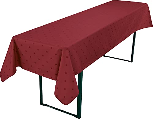 Erwin Müller abwaschbares Biertisch-Tischdecke Neuss im Rautendesign Burgund Größe 110x260 cm - wasserundurchlässig, acrylversiegeltes Gewebe für leichtes Wischen von Erwin Müller