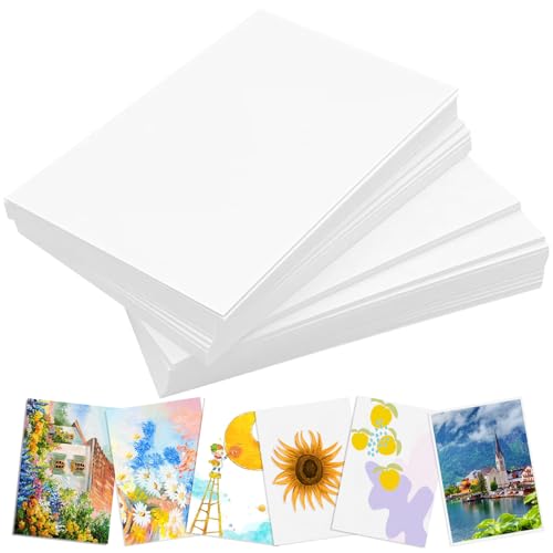 100 Stück Postkarten Blanko 15.2 x 10.2 cm, Karteikarten, Printable Postcards, DIY Papier Karten für Grußkarten, Hochzeitseinladungen, Danksagungskarte von Erzekrim