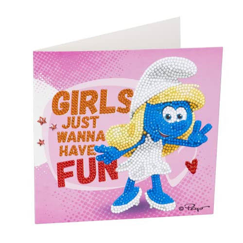 STC Stores / Craft Buddy DIY Kristalldiamantgemälde Geburtstagskarten-Set (Schlümpfe – 18 cm x 18 cm) – Schlümpfe Kollektion von EsOyl