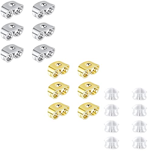 Esbbela 10 Paar sichere Ohrring-Verschlüsse für Ohrstecker, Ohrpiercing-Ersatz, sichere Sicherheit für Ohrstecker, gemischte Farben, Weißgold, Gelbgold, klares Silikon Esbbela 10 Paar sichere Ohrring-Verschlüsse für Ohrstecker, Ohrpiercing-Ersatz, sichere Sicherheit für Ohrstecker, gemischte Farben, Weißgold, Gelbgold, klares Silikon von Esbbela
