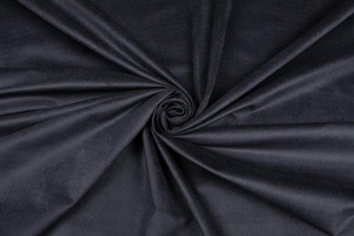 Baumwollsamt Samt Velours Velvet Bekleidungsstoff Kleidersamt Stretch elastisch Baumwolle Bekleidungsstoff Polsterstoff Dekostoff zum Nähen (Dunkelblau) von Escalano