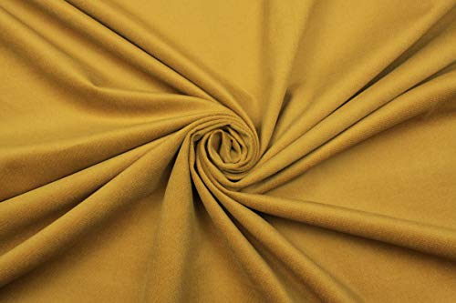 Baumwollsamt Samt Velours Velvet Bekleidungsstoff Kleidersamt Stretch elastisch Baumwolle Bekleidungsstoff Polsterstoff Dekostoff zum Nähen (Golden Ocker) von Escalano