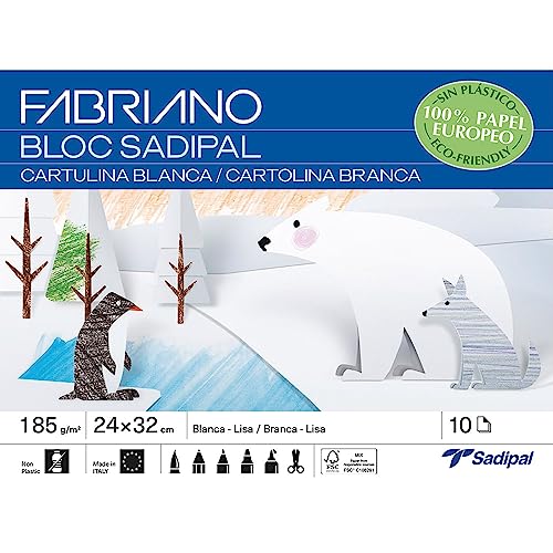 Packung mit 10 Blöcken, weißer Karton, 10 Blatt Packung mit 10 Blöcken, weißer Karton, 10 Blatt von Escolofi