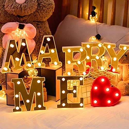 Marry Me LED-Buchstaben, Batteriebetrieben, 16 x 14.5 x 3 Marry Me Leuchtbuchstaben für Romantische Heimdekoration Hochzeit Heiratsantrag Verlobung Geburtstag Party Deko von Esenlong