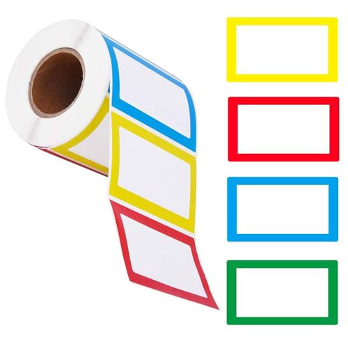 Esforzarse Personalisierte Bunte Klebeetiketten 300 Stück, 4 Farben Multifunktions-Namensetiketten für Schule oder Home Office, Flaschen, Gläser, Geburtstagsfeiern, 9 * 5,8 cm von Esforzarse