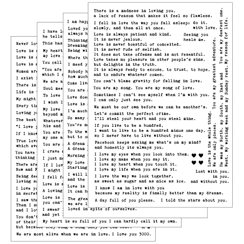Esland 100+ Liebeszitate inspirierende motivierende Skripte Planer Aufkleber Schreibmaschine Stil Sprüche Buchstaben ästhetisches Tagebuch Scrapbook Kunst Handwerk Zubehör 4 Blatt Esland 100+ Liebeszitate inspirierende motivierende Skripte Planer Aufkleber Schreibmaschine Stil Sprüche Buchstaben ästhetisches Tagebuch Scrapbook Kunst Handwerk Zubehör 4 Blatt von Esland