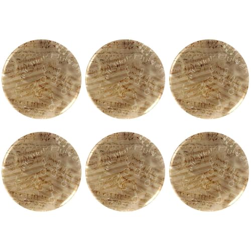 Eslifey 6 Stück 5,6 cm Knopfabzeichen mit Anstecknadel, Vintage-Musiknoten-Muster, runde Bastelknöpfe für Bastelbedarf, DIY-Abzeichen, Anstecknadeln, Schulprojekte von Eslifey