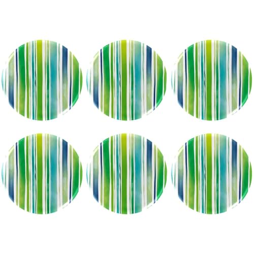 Eslifey 6 Stück 5,6 cm große Knöpfe mit Anstecknadel, Aquarellstreifen, grün-blau, runde Bastelknöpfe für Bastelbedarf, DIY-Abzeichen, Anstecknadeln, Schulprojekte von Eslifey