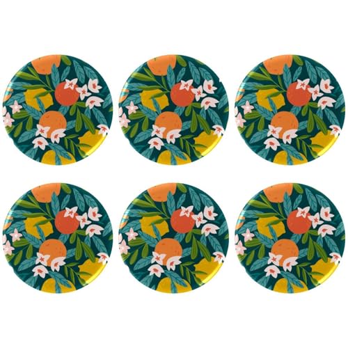 Eslifey 6 Stück 5,6 cm große Knöpfe mit Anstecknadel, Obst-Zitronen-Blumenmuster, runde Bastelknöpfe für Bastelbedarf, DIY-Abzeichen, Anstecknadeln, Schulprojekte von Eslifey