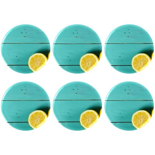 Eslifey 6 Stück 5,6 cm große Knöpfe mit Anstecknadel, Obstgelb, Zitrone, Zitrusfrüchte, runde Bastelknöpfe für Bastelbedarf, DIY-Abzeichen, Anstecknadeln, Schulprojekte von Eslifey
