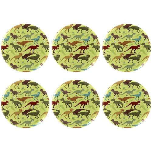 Eslifey 6 Stück 5,6 cm große Knöpfe mit Anstecknadel, Retro-Wald-Dinosaurier-Muster, runde Bastelknöpfe für Bastelbedarf, DIY-Abzeichen, Anstecknadeln, Schulprojekte von Eslifey