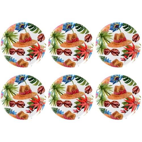 Eslifey 6 Stück 5,6 cm große Knöpfe mit Anstecknadel, Sommerurlaub, Reisemuster, runde Bastelknöpfe für Bastelbedarf, DIY-Abzeichen, Anstecknadeln, Schulprojekte von Eslifey