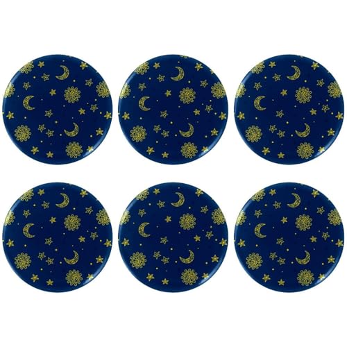 Eslifey 6 Stück 5,6 cm große Knöpfe mit Anstecknadel, Weltraum, Sonne, Stern, Mond, Muster, runde Bastelknöpfe für Bastelbedarf, DIY-Abzeichen, Anstecknadeln, Schulprojekte von Eslifey