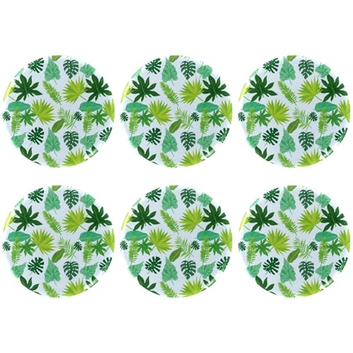 Eslifey 6 Stück 5,6 cm große Knöpfe mit Anstecknadel, exotisches grünes Blättermuster, runde Bastelknöpfe für Bastelbedarf, DIY-Abzeichen, Anstecknadeln, Schulprojekte von Eslifey