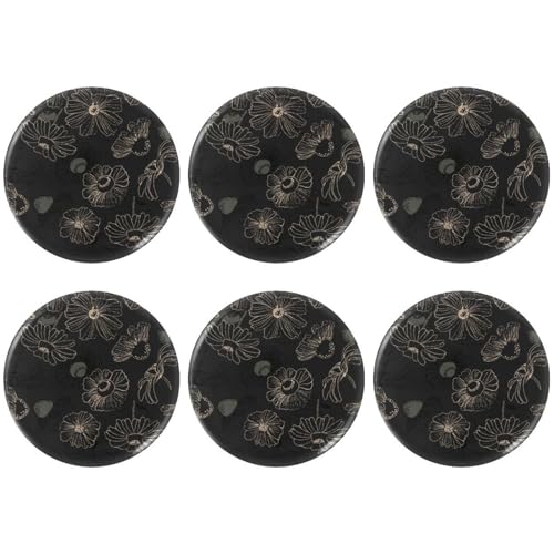 Eslifey 6 Stück 5,6 cm große Knöpfe mit Anstecknadel, handgezeichnete gelbe Blume, runde Bastelknöpfe für Bastelbedarf, DIY-Abzeichen, Anstecknadeln, Schulprojekte von Eslifey