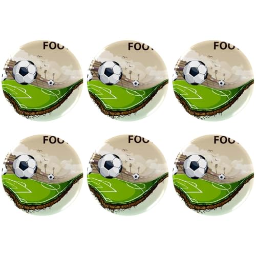 Eslifey 6 Stück 5,6 cm große Knöpfe mit Anstecknadel, kreative Fußball-Knöpfe für Bastelbedarf, DIY-Abzeichen, Anstecknadeln, Schulprojekte von Eslifey
