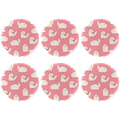 Eslifey 6 Stück 5,6 cm große Knöpfe mit Anstecknadel, niedliches Tier-Hamster-Maus-Muster, runde Bastelknöpfe für Bastelbedarf, DIY-Abzeichen, Anstecknadeln, Schulprojekte von Eslifey