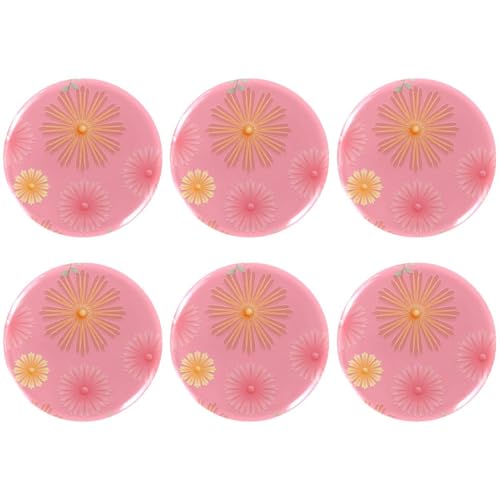 Eslifey 6 Stück 5,6 cm große Knöpfe mit Anstecknadel, rosa Gänseblümchen, runde Bastelknöpfe für Bastelbedarf, DIY-Abzeichen, Anstecknadeln, Schulprojekte von Eslifey