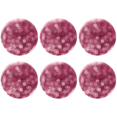 Eslifey 6 Stück 5,6 cm große Knöpfe mit Anstecknadel, rosa Glitzereffekt, funkelnde, runde Bastelknöpfe für Bastelbedarf, DIY-Abzeichen, Anstecknadeln, Schulprojekte von Eslifey