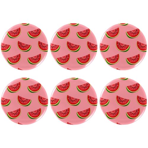 Eslifey 6 Stück 5,6 cm große Knöpfe mit Anstecknadel, rosa Wassermelonen-Muster, runde Bastelknöpfe für Bastelbedarf, DIY-Abzeichen, Anstecknadeln, Schulprojekte von Eslifey