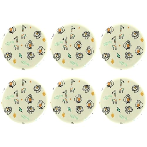 Eslifey 6 Stück 5,6 cm große Knopfabzeichen mit Anstecknadel, orangefarbene und gelbe runde Tierknöpfe für Bastelbedarf, DIY-Abzeichen, Anstecknadeln, Schulprojekte von Eslifey