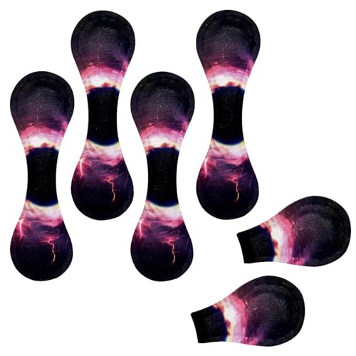 Eslifey Magnetische Lesezeichen, schwarzes Loch im Weltraum, Galaxie-Muster, Seitenmarkierungen, Leder, Lesezeichen, Buchzubehör, für Studenten, Lehrer, Lesen, 6 Stück von Eslifey