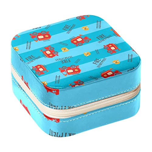 Eslifey Tragbare Mini-Schmuckschatulle für Reisen, Cartoon-Feuerwehr, kleiner Schmuckkoffer für Frauen, Lederring-Organizer Eslifey Tragbare Mini-Schmuckschatulle für Reisen, Cartoon-Feuerwehr, kleiner Schmuckkoffer für Frauen, Lederring-Organizer von Eslifey