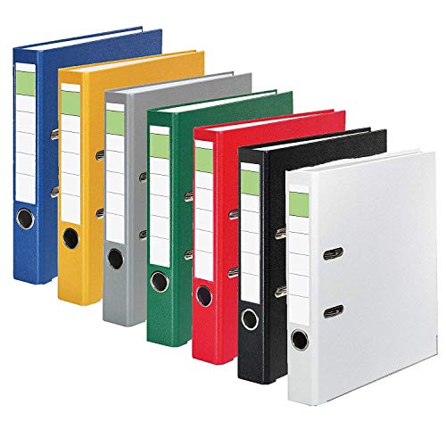 7 Ordner A4 50mm Breite PP-folienkaschiert, Farbset 7 Farben sortiert Büroordner Aktenordner 7 Ordner A4 50mm Breite PP-folienkaschiert, Farbset 7 Farben sortiert Büroordner Aktenordner von Esmeyer