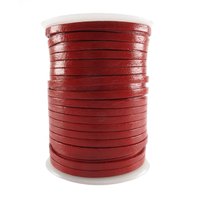 Lederband Flach 5 mm x 2 mm - Rot von Esnado