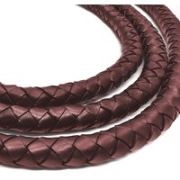 esnado Geflochtene Lederschnur 20 mm - Weinrot - Boloband von Esnado