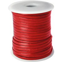 esnado Lederband Flach 3 x 1 mm - Rot - echtes Leder von Esnado