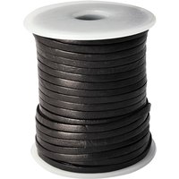 esnado Lederband Flach 3 x 1 mm - Schwarz - echtes Leder von Esnado