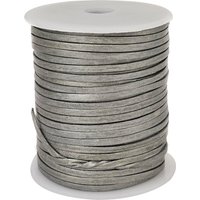 esnado Lederband Flach 3 x 1 mm - Silber - echtes Leder von Esnado