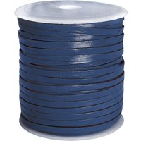 esnado Lederband Flach 4 x 1 mm - Blau - echtes Leder esnado Lederband Flach 4 x 1 mm - Blau - echtes Leder von Esnado