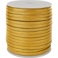 esnado Lederband Flach 4 x 1 mm - Gold - echtes Leder von Esnado