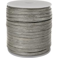 esnado Lederband Flach 4 x 1 mm - Silber - echtes Leder von Esnado