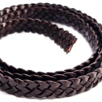 esnado Lederband flach geflochten, 12 mm - Braun von Esnado