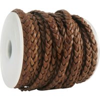 esnado Lederband flach geflochten, 5 mm x 2 mm - Antik Hellbraun esnado Lederband flach geflochten, 5 mm x 2 mm - Antik Hellbraun von Esnado