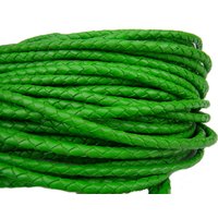 esnado Lederband geflochten, Ø 3 mm - Grün von Esnado