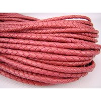 esnado Lederband geflochten, Ø 3 mm - Pink von Esnado