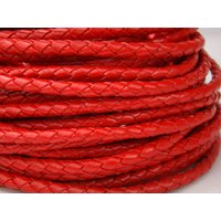 esnado Lederband geflochten, Ø 3 mm - Rot von Esnado