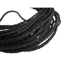esnado Lederband geflochten, Ø 4 mm - Antik Schwarz von Esnado