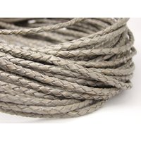 esnado Lederband geflochten, Ø 5 mm - Grau von Esnado