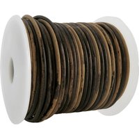 esnado Lederschnur Rund 2 mm - Bicolor Braun/Beige. Länge: 25 m auf Rolle von Esnado