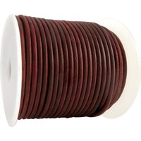 esnado Lederschnur Rund 3 mm - Antik Rotbraun - echtes Leder von Esnado