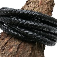 esnado Lederschnur geflochten, Ø 15 mm - Schwarz von Esnado